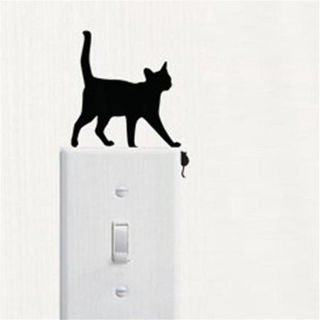 GoedeDoelen.Shop | Schakelaar sticker Walking Cat | Katten Sticker | Dierenwelzijn | Auto Sticker | Scooter Sticker | Laptop Sticker | Koelkast Sticker | Wand Sticker | Wellness-House
